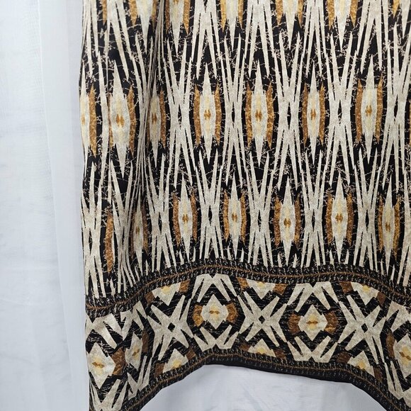 Vintage Chico's Brown Tan Tribal Boho Skirt Retro A-Line 2 (L) - Picture 3 of 10